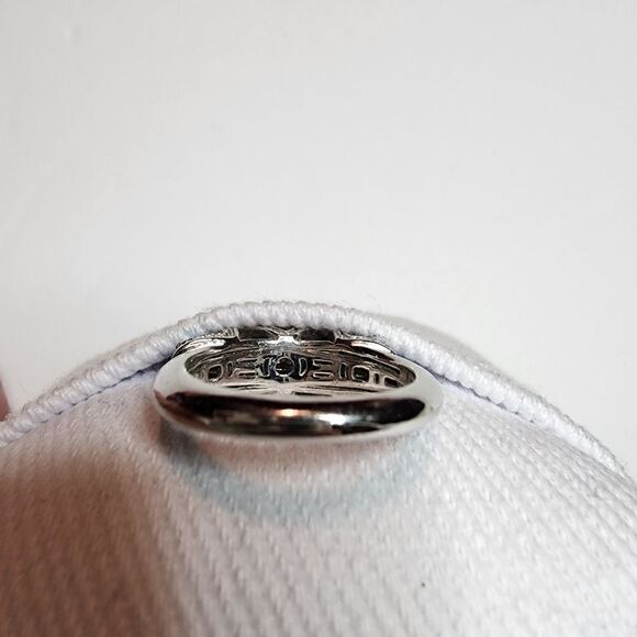 Gemstone Diamond Cut Three Stone Ring Sterling Silver Turquoise Size 5 - Picture 7 of 11